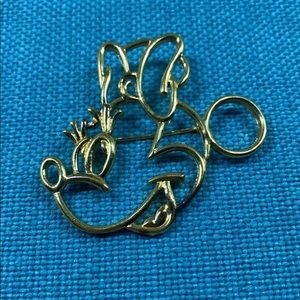 Gold / Sterling Disney Van Dell Minnie Mouse Pin